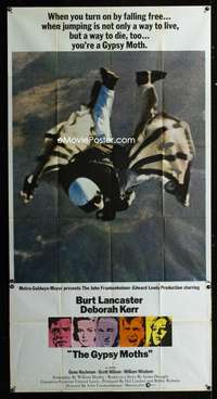 c176 GYPSY MOTHS three-sheet movie poster '69 Burt Lancaster, Frankenheimer