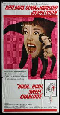 c200 HUSH HUSH SWEET CHARLOTTE three-sheet movie poster '65 Bette Davis