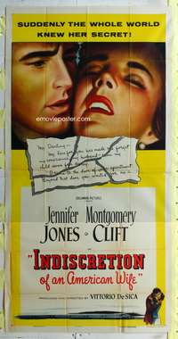 c210 INDISCRETION OF AN AMERICAN WIFE three-sheet movie poster '54 DeSica