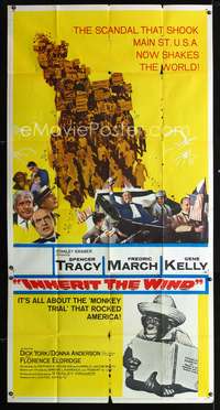 c211 INHERIT THE WIND three-sheet movie poster '60 Spencer Tracy as Darrow!