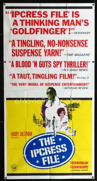 c214 IPCRESS FILE new art three-sheet movie poster '65 Michael Caine as a spy!