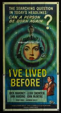 c222 I'VE LIVED BEFORE three-sheet movie poster '56 Mahoney, reincarnation!