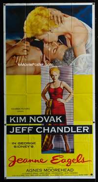 c223 JEANNE EAGELS three-sheet movie poster '57 Kim Novak, Jeff Chandler