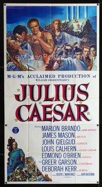c232 JULIUS CAESAR three-sheet movie poster '53 Marlon Brando, James Mason