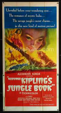 c234 JUNGLE BOOK three-sheet movie poster R47 Sabu, Rudyard Kipling