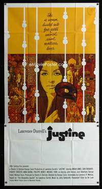 c237 JUSTINE int'l three-sheet movie poster '69 Anouk Aimee, Dirk Bogarde