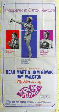 c247 KISS ME STUPID three-sheet movie poster '65 Billy Wilder, Kim Novak