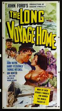 c272 LONG VOYAGE HOME three-sheet movie poster R48 John Wayne, John Ford