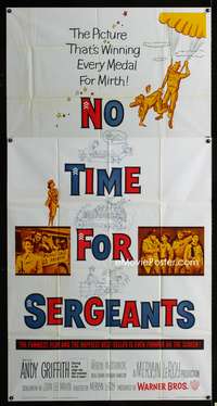 c305 NO TIME FOR SERGEANTS three-sheet movie poster '58 Andy Griffith