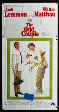 c308 ODD COUPLE three-sheet movie poster '68 Walter Matthau, Jack Lemmon