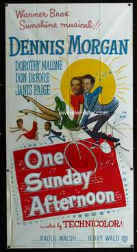 c316 ONE SUNDAY AFTERNOON three-sheet movie poster '49 Dennis Morgan, Malone