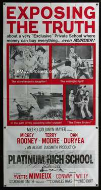 c333 PLATINUM HIGH SCHOOL three-sheet movie poster '60 Terry Moore, Rooney