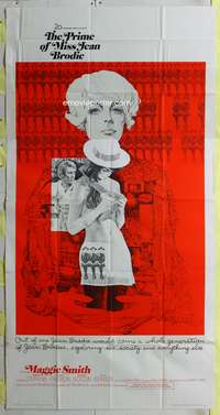 c341 PRIME OF MISS JEAN BRODIE int'l three-sheet movie poster '69 Maggie Smith