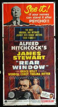 c350 REAR WINDOW three-sheet movie poster R62 Alfred Hitchcock, Jimmy Stewart