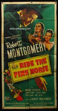 c354 RIDE THE PINK HORSE three-sheet movie poster '47 Robert Montgomery