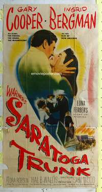 c370 SARATOGA TRUNK three-sheet movie poster '45 Gary Cooper, Ingrid Bergman