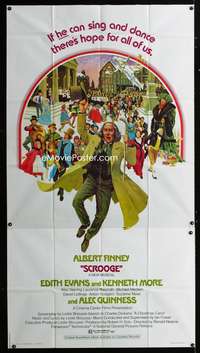 c374 SCROOGE three-sheet movie poster '71 Albert Finney, Charles Dickens