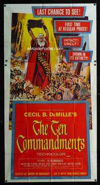 c421 TEN COMMANDMENTS 3sh '60 directed by Cecil B. DeMille, art of Charlton Heston with tablets!