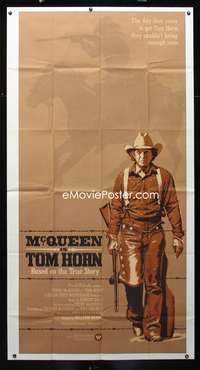 c437 TOM HORN three-sheet movie poster '80 full length Steve McQueen!