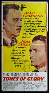 c449 TUNES OF GLORY int'l three-sheet movie poster '60 John Mills, Guinness