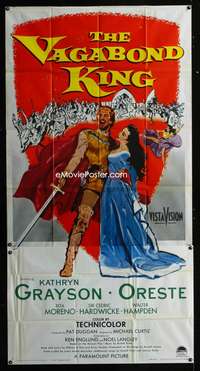 c460 VAGABOND KING three-sheet movie poster '56 Kathryn Grayson, Oreste