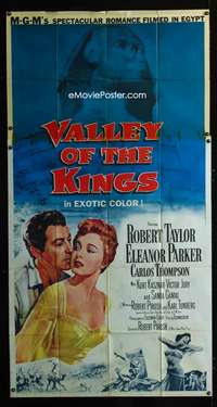 c462 VALLEY OF THE KINGS three-sheet movie poster '54 Robert Taylor, Parker