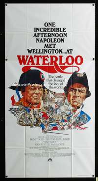 c477 WATERLOO three-sheet movie poster '70 Rod Steiger as Napoleon Bonaparte!
