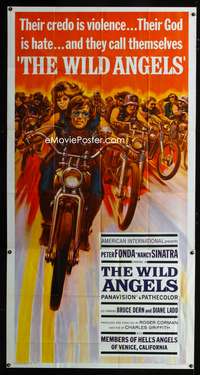 c487 WILD ANGELS three-sheet movie poster '66 biker Peter Fonda, Nancy Sinatra