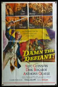 d044 DAMN THE DEFIANT Forty by Sixty movie poster '62 Alec Guinness, Bogarde