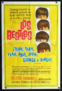d203 HARD DAY'S NIGHT Argentinean movie poster '64 The Beatles!