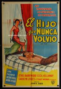 d217 JOHNNY TROUBLE Argentinean movie poster '57 Ethel Barrymore