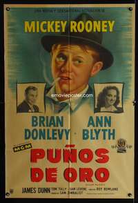 d226 KILLER MCCOY Argentinean movie poster '47 Mickey Rooney, Donlevy