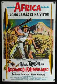 d227 KILLERS OF KILIMANJARO Argentinean movie poster '60 Robert Taylor