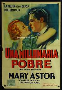 d232 LADY FROM NOWHERE Argentinean movie poster '36 Mary Astor