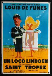 d201 GENDARME OF ST TROPEZ Argentinean poster R70s sexy art!