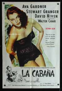 d243 LITTLE HUT Argentinean movie poster '57 sexiest Ava Gardner!