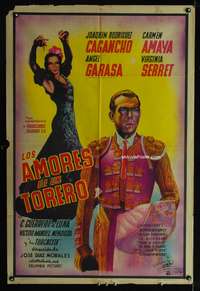 d250 LOVES OF A BULLFIGHTER Argentinean movie poster '45 matador art!