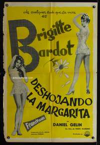 d253 MADEMOISELLE STRIPTEASE Argentinean movie poster '57 Bardot