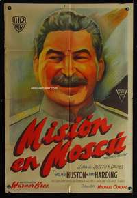 d260 MISSION TO MOSCOW Argentinean movie poster '43 Joseph Stalin