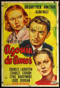 d275 PARADINE CASE Argentinean movie poster '48 Hitchcock, Peck, Todd