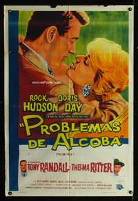 d278 PILLOW TALK Argentinean movie poster '59 Rock Hudson, Doris Day