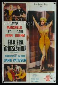 d281 PLAYGIRL AFTER DARK Argentinean movie poster '62 Jayne Mansfield