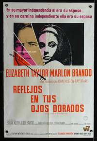 d288 REFLECTIONS IN A GOLDEN EYE Argentinean movie poster '67 Brando