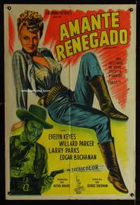 d290 RENEGADES Argentinean movie poster '46 cowgirl Evelyn Keyes!