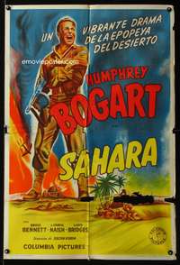d299 SAHARA Argentinean movie poster '43 Humphrey Bogart in WWII!