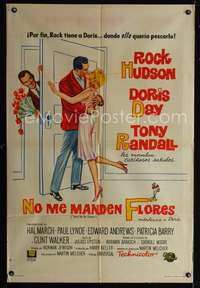 d302 SEND ME NO FLOWERS Argentinean movie poster '64 Hudson,Doris Day