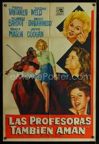 d305 SEX KITTENS GO TO COLLEGE Argentinean movie poster '60 Van Doren