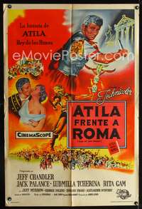 d307 SIGN OF THE PAGAN Argentinean movie poster '54 Jack Palance