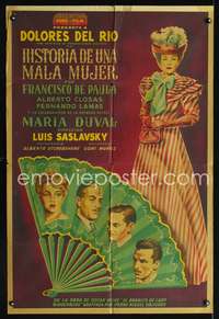 d316 STORY OF A BAD WOMAN Argentinean movie poster '48Dolores Del Rio
