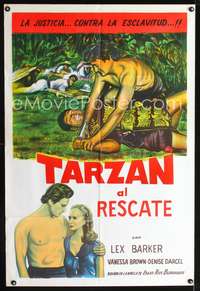 d321 TARZAN & THE SLAVE GIRL Argentinean movie poster R1960 Lex Barker